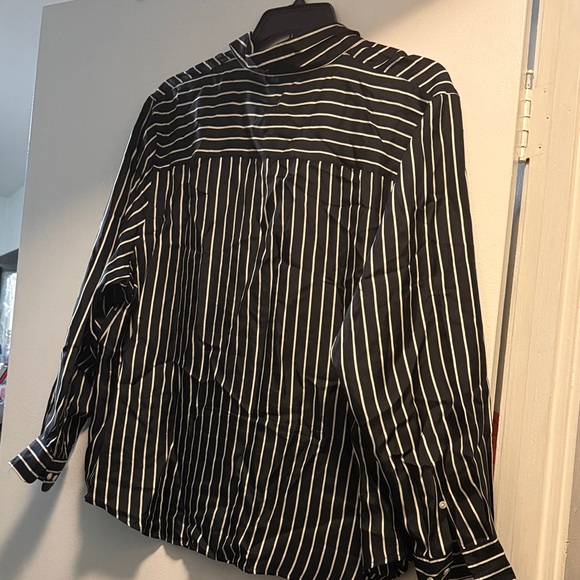 Lauren Ralph Lauren Black and White Striped Button Down Shirt - Picture 3 of 3